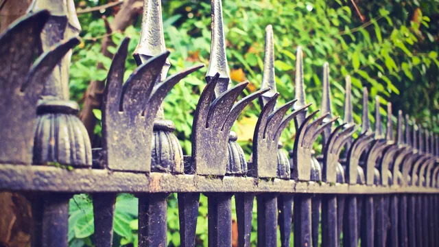 Black aluminum ornamental fence around a front yard in Edina, MN